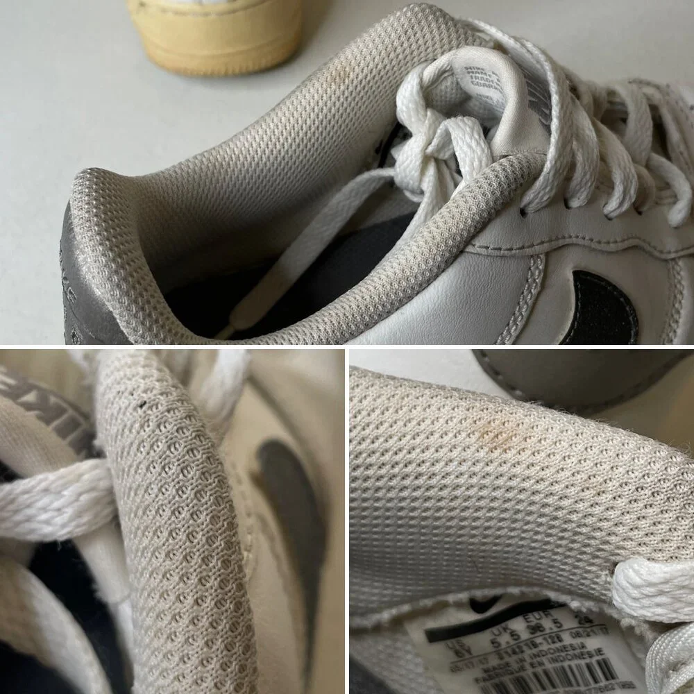 Nike Air Force 1 White Chrome Cream Sneakers Size 6 Youth EU 38.5 - Picture 15 of 16